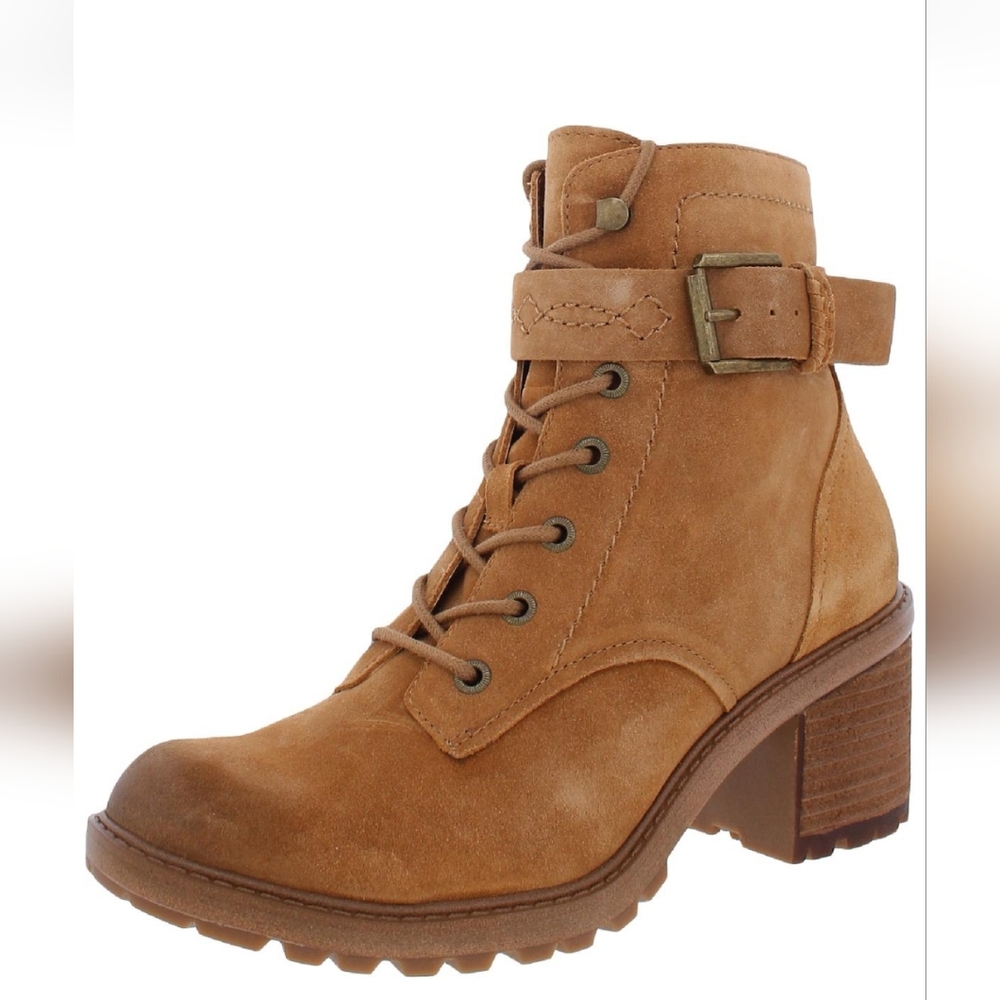 ZODIAC Womens Brown Lug Sole Comfort Arch Support Buckle Accent Gemma Round Toe